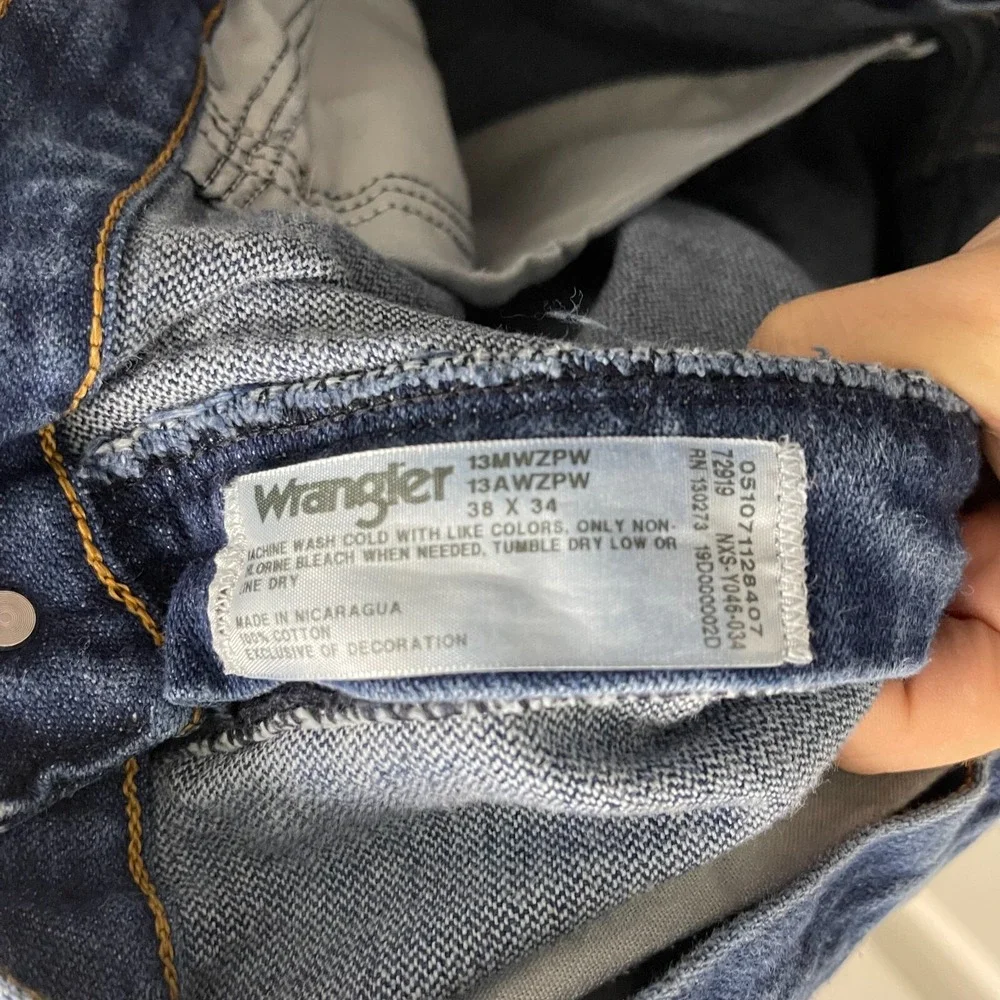 Vintage Wrangler‎ Jeans 38x33 Blue Pants Cowboy Western 13MWZ Denim Tag 38x34 *